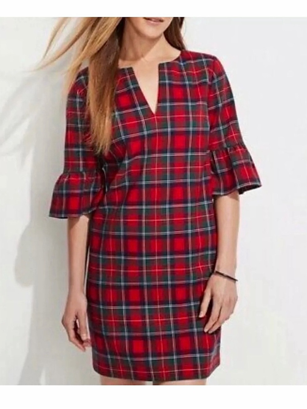 Vineyard Vines Red and Green Plaid Dress
